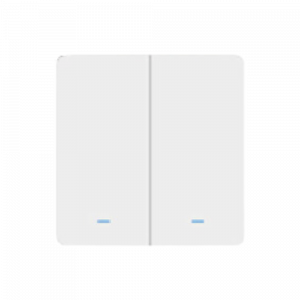 2-Gang Single Control Smart Switch Panel with LED Indicator (Neutral)