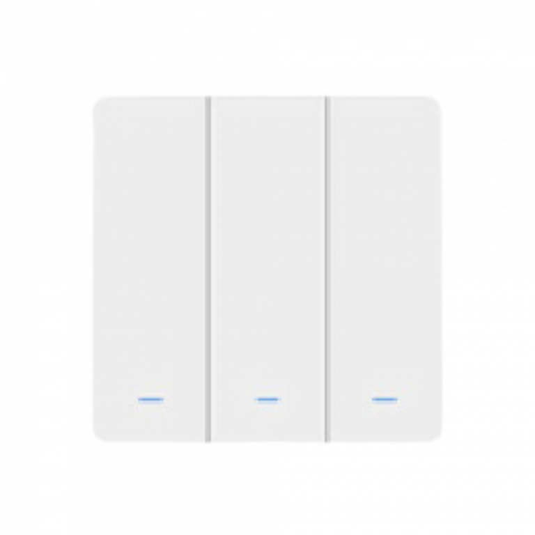 3-Gang Single Control Smart Switch Panel with LED Indicator (No Neutral ...