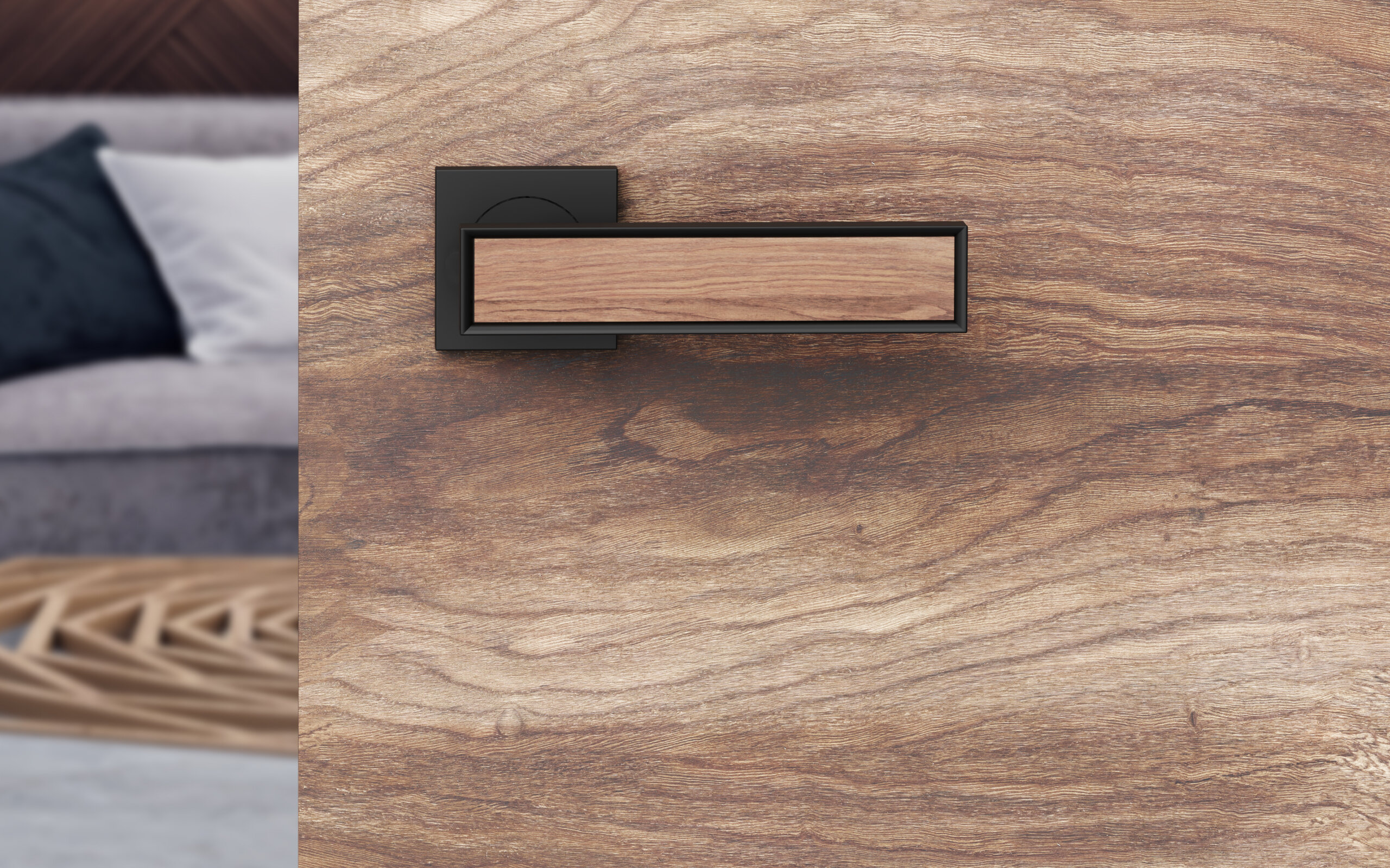 Kärcher Design Torino R53 Cosmos Black rustic oak inlay timber door Malaysia